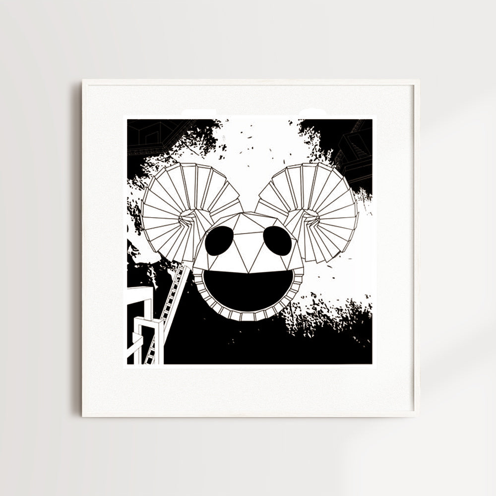 deadmau5 x Cobykatz - "In5initi (black & white)" fine art print