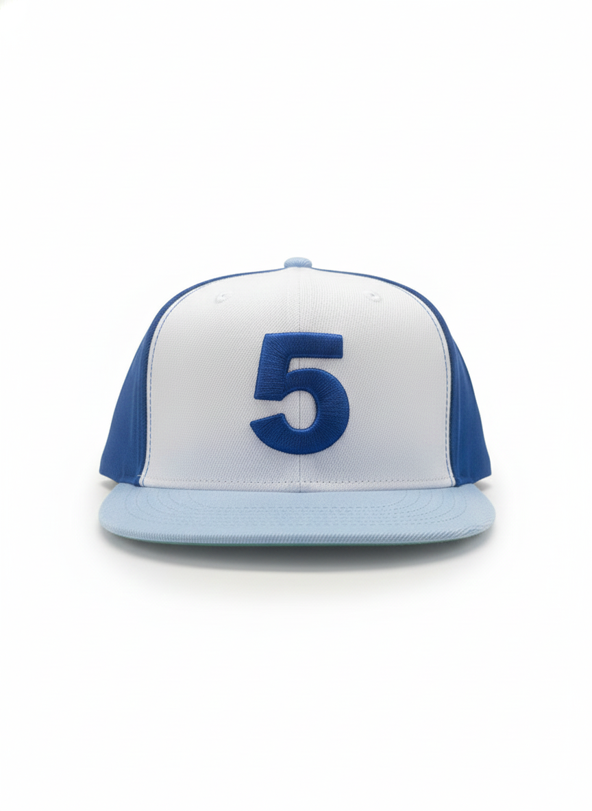 Blue/White "5" Hat (with Maple Leaf)