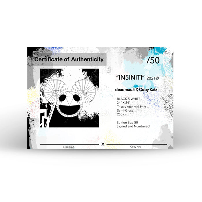 deadmau5 x Cobykatz - "In5initi (black & white)" fine art print