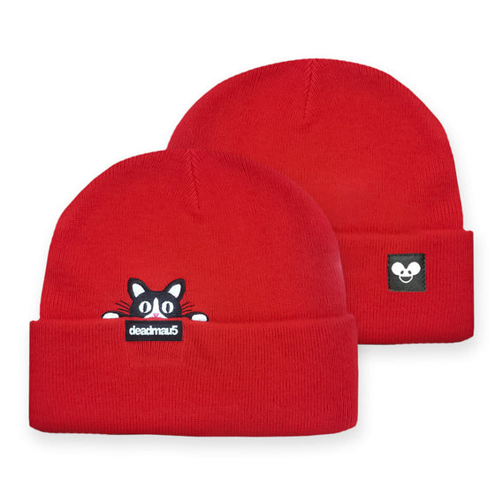 meowingtons red beanie